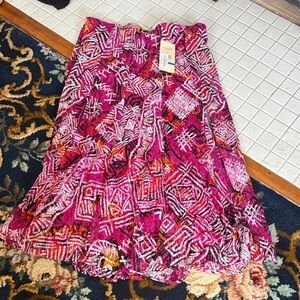 Multiples Pink and Red‎ Abstract SkirtNWT. Retail 89